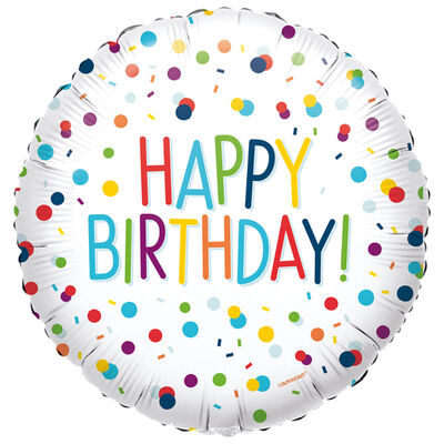 Confetti Happy Birthday Foil Balloon