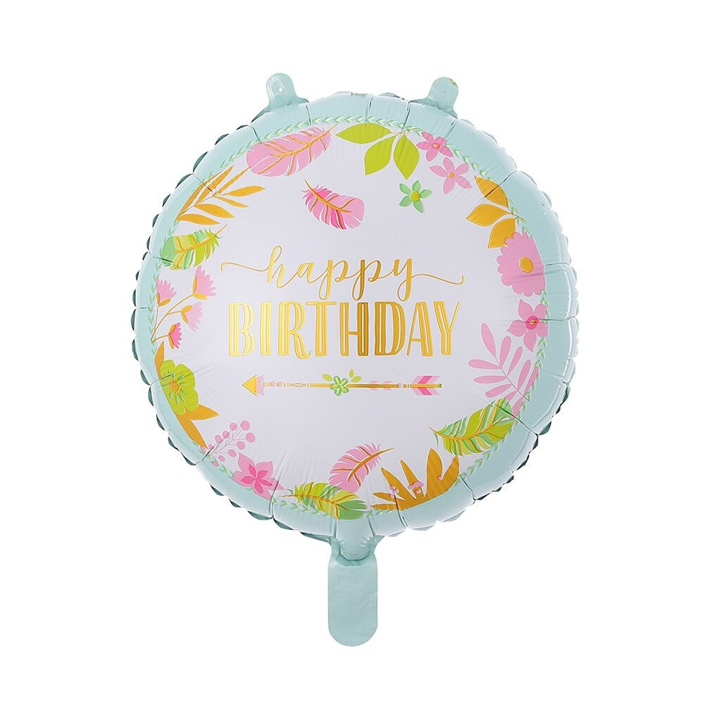 18 INCH HAPPY BIRTHDAY FLORAL BOHO BALLOON