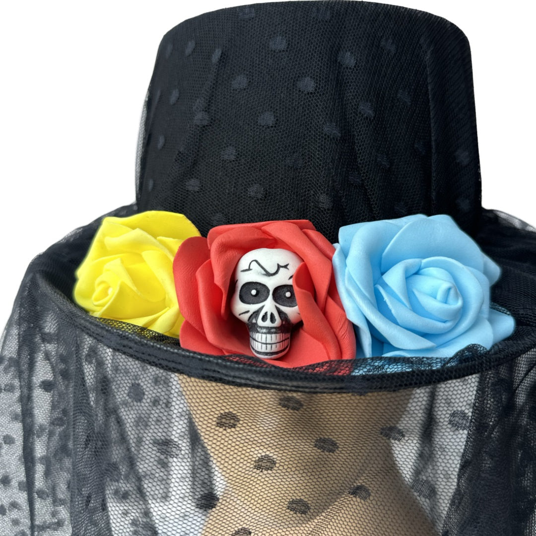 FLOWER SKULL HALLOWEEN HAT