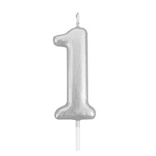 Number Candle Silver