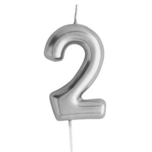 Number Candle Silver