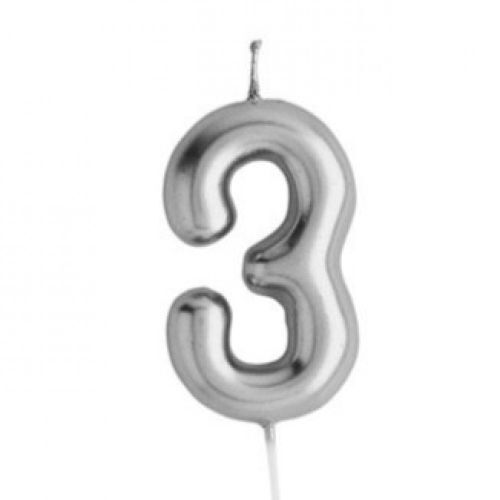 Number Candle Silver