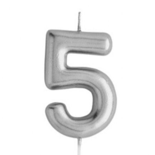 Number Candle Silver