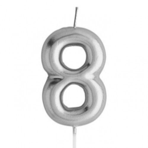 Number Candle Silver