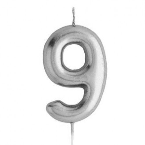 Number Candle Silver
