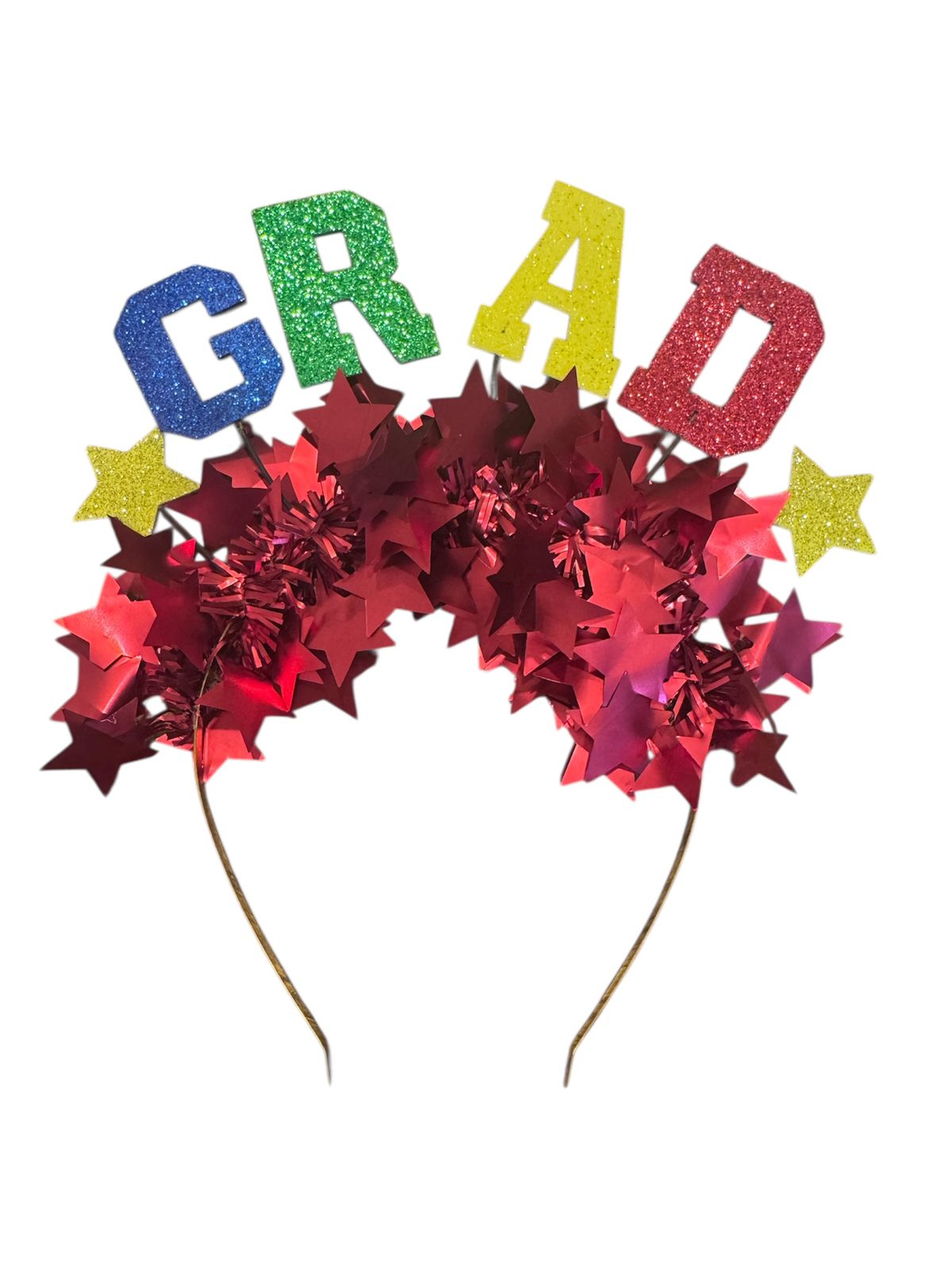 COLORFUL GRAD RED FOIL HEADBAN