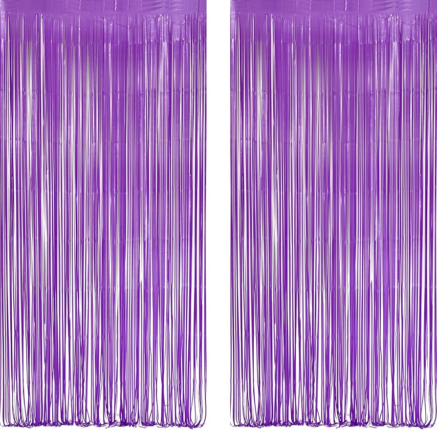 PURPLE FOIL FRINGE CURTAIN