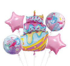 HAPPY BIRTHDAY PINK CAKE BALLOON BOUQUET
