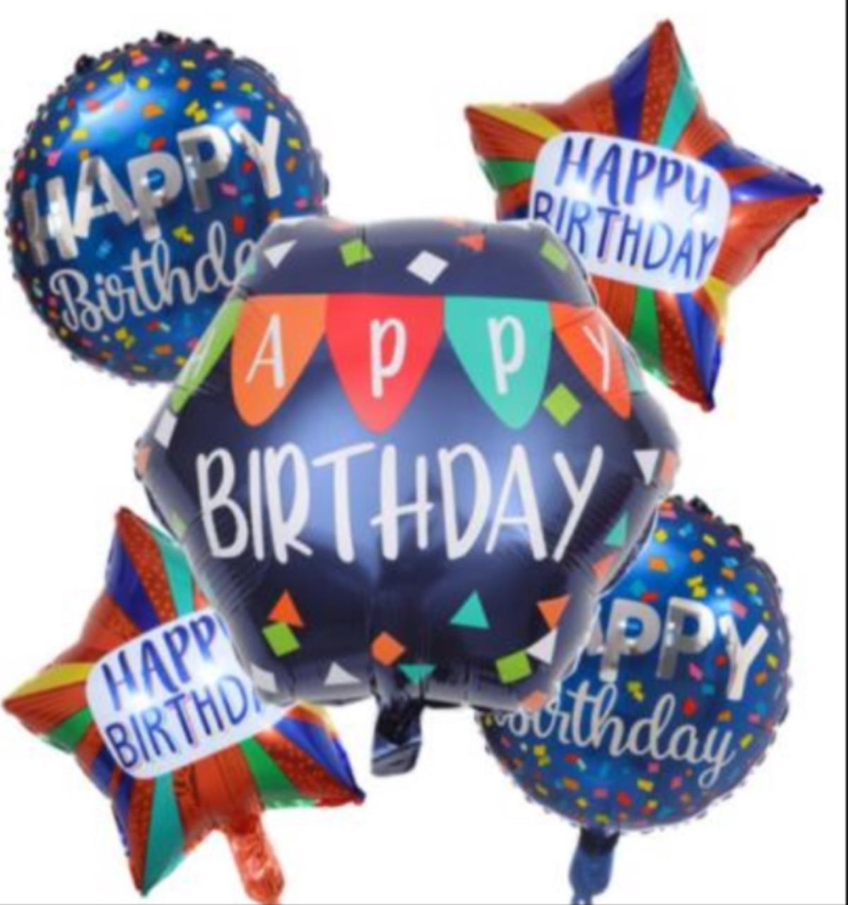 HAPPY BIRTHDAY NAVY BLUE BALLOON BOUQUET