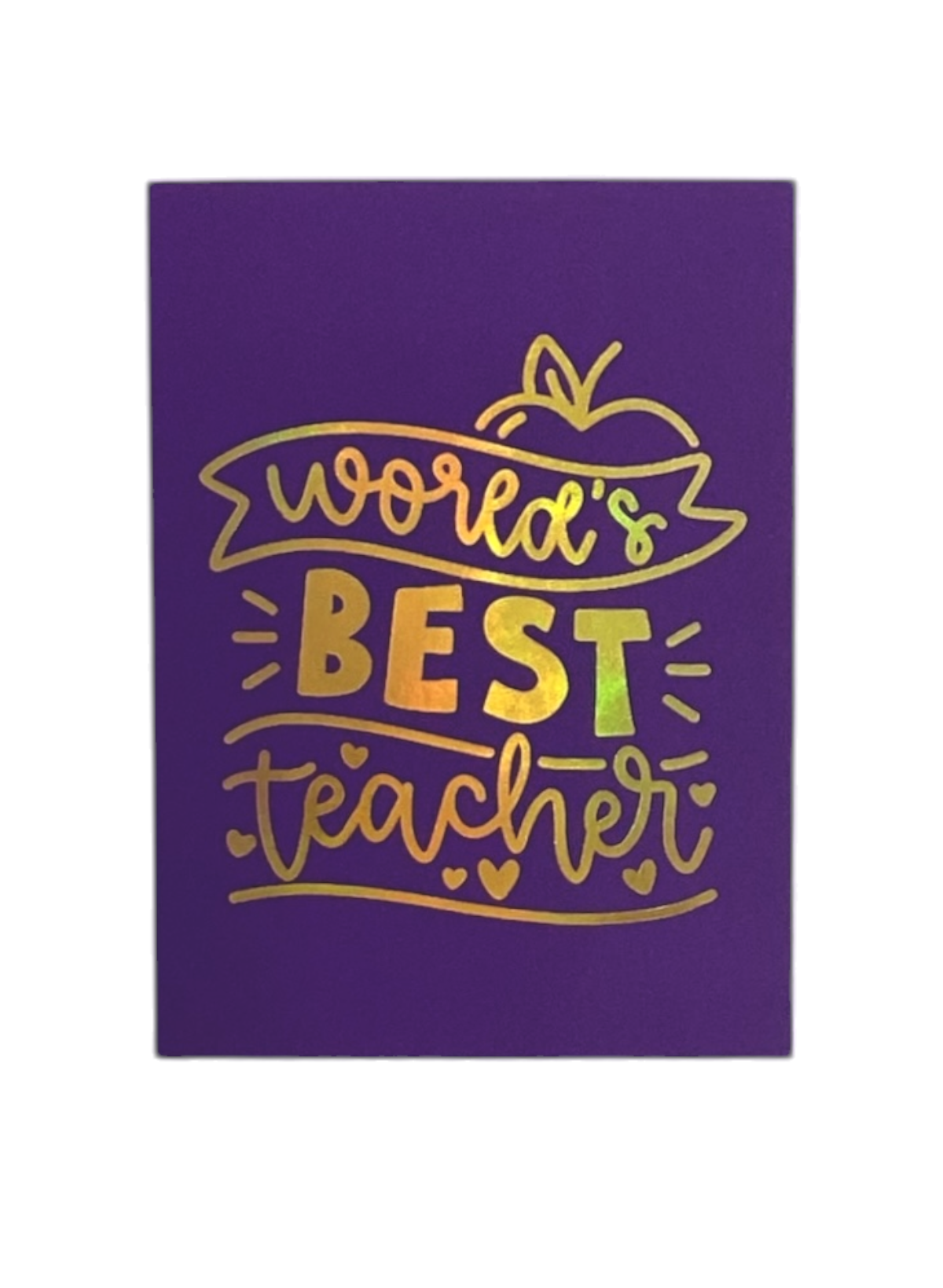 CARD BEST TEACHER PURPLE BIG
