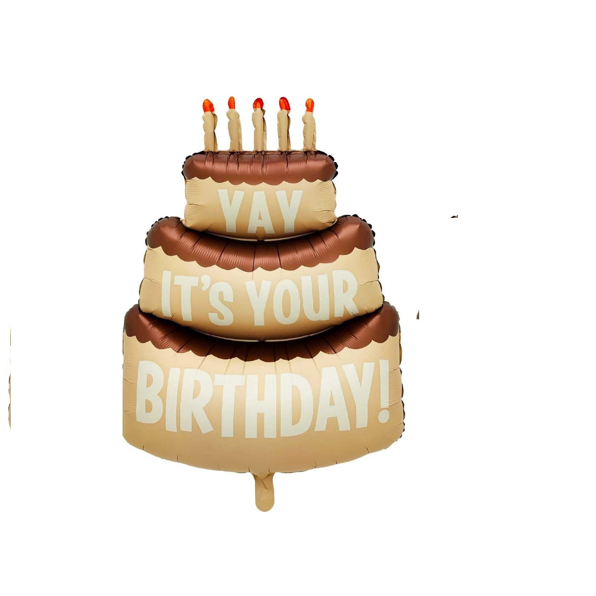 YAY IT'S YOUR BIRTHDAY CHOCLATE CAKE LARGE SHAPE BALLOON