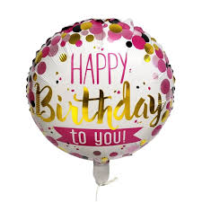 18 INCH HAPPY BIRTHDAY PINK & GOLD CONFETTI BALLOON