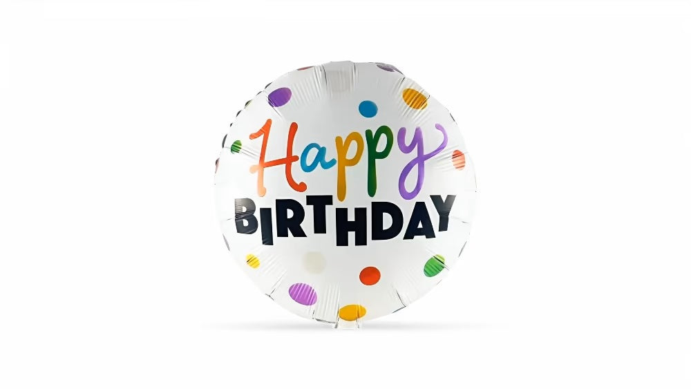 18 INCH HAPPY BIRTHDAY WHITE CONFETTI BALLOON