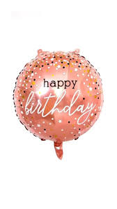 18 INCH HAPPY BIRTHDAY ROSE GOLD CONFETTI BALLOON