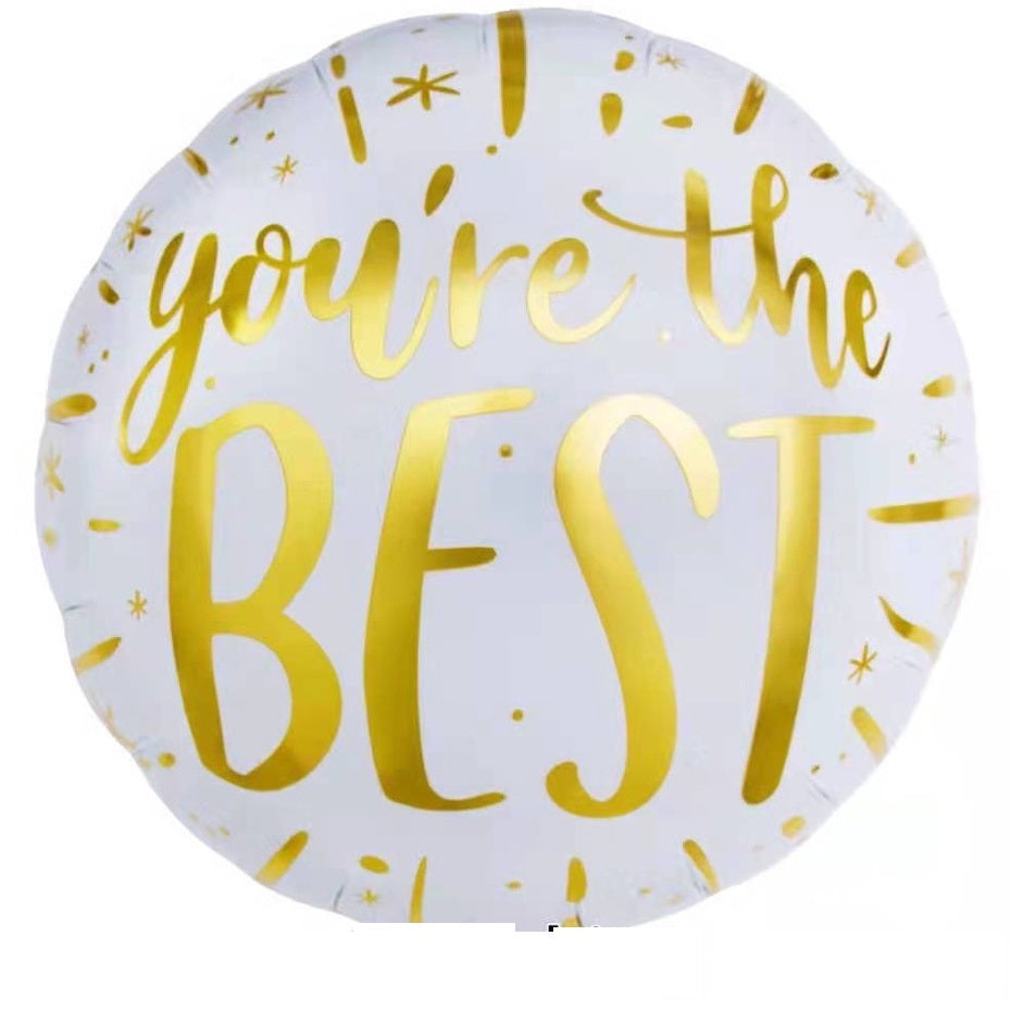 18 INCH YOU'RE THE BEST GOLD AND WHITE BALLOON