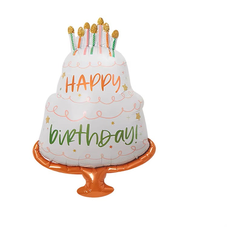 HAPPY BIRTHDAY LAYERS CAKE LARGE SHAPE BALLOON