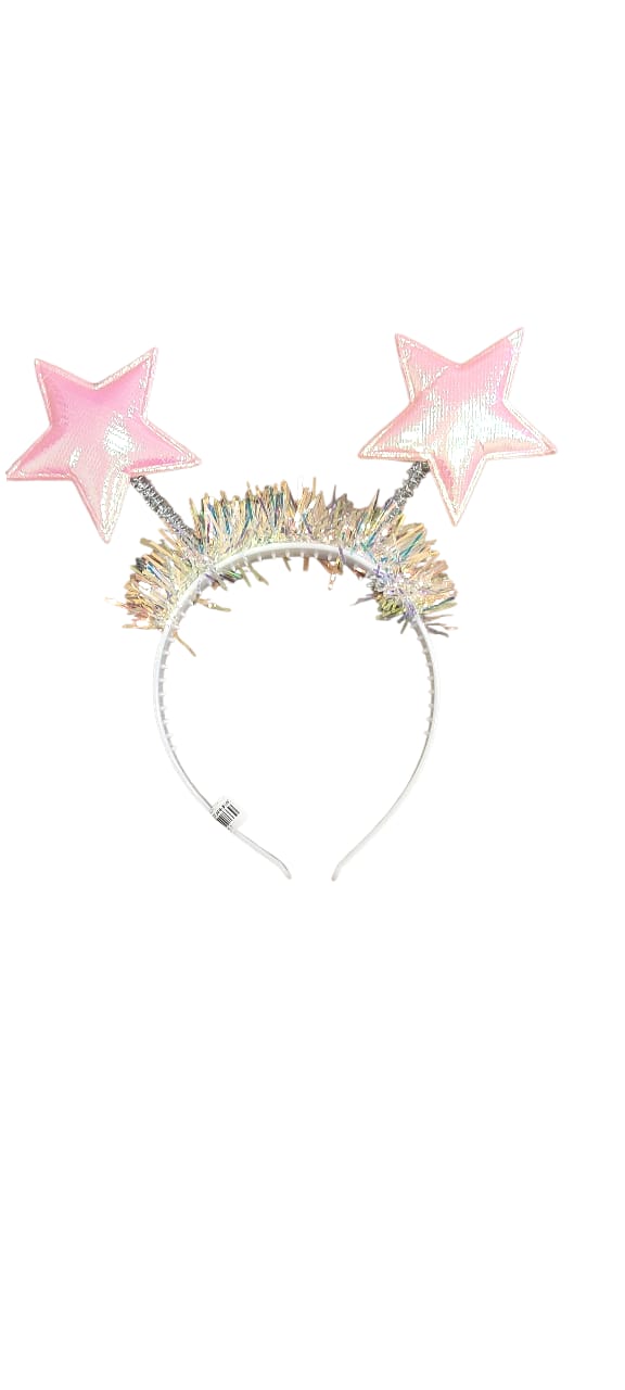 IRIDESCENT STAR HEAD BAND PINK