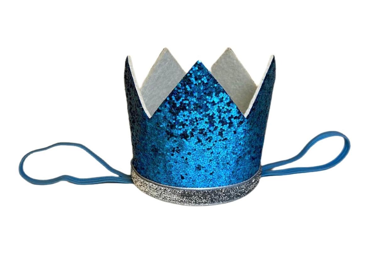 MINI GLITTER CROWN BLUE