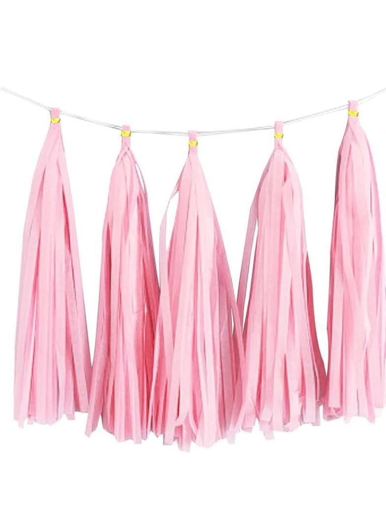 5 PAPER TASSELS PINK