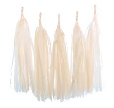 5 PAPER TASSELS OFF WHITE