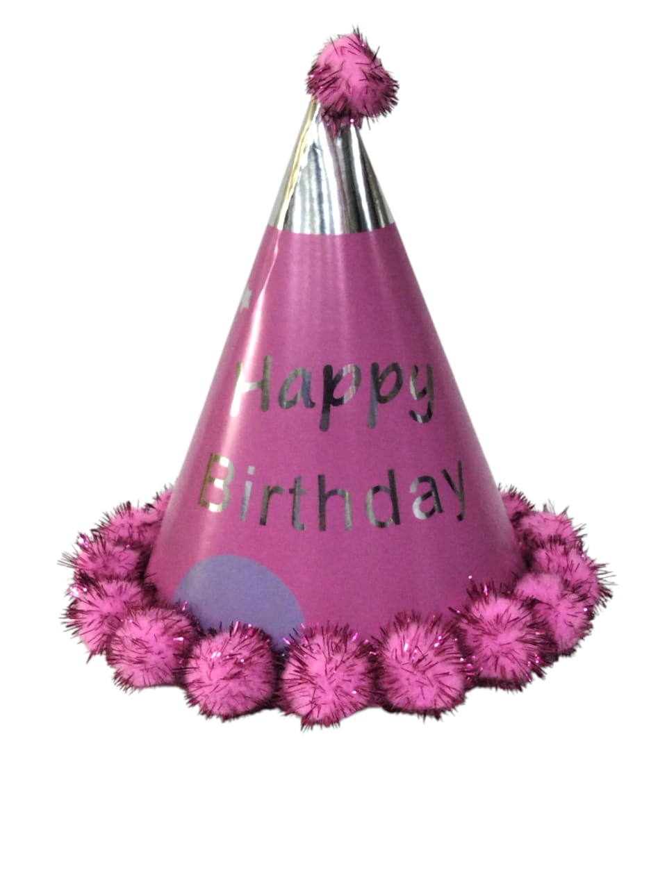 HAPPY BIRTHDAY POMPOM HAT PINK