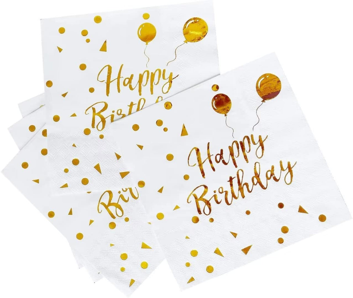HAPPY BIRTH DAY GOLD STAMP NAPKINS