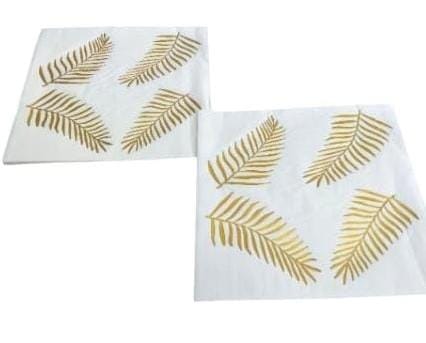 PALM LEAVES GOLD STAMP NAPKINS