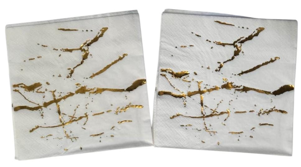 ABSTRACT ART GOLD STAMP NAPKINS