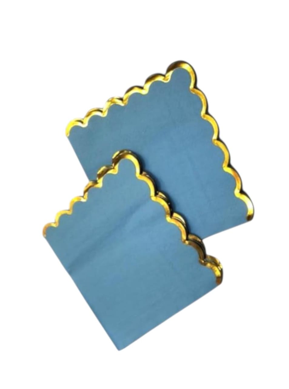 GOLD FRAME NAPKIN BABY BLUE