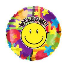 18 Inch Welcome Smiley Face Balloon