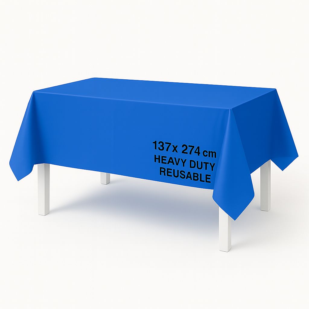 SOLID COLOR TABLE COVER BLUE