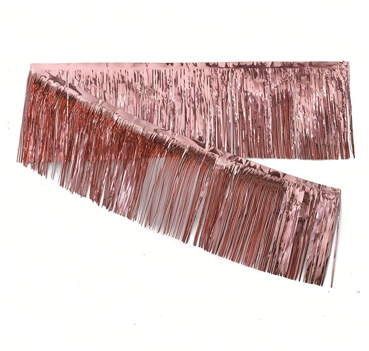 TINSEL SHORT FRINGE CURTAIN ROSE GOLD