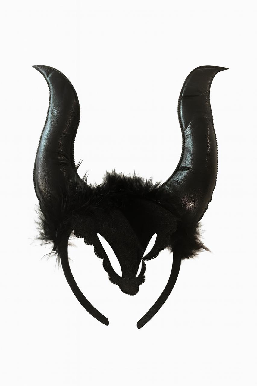 BLACK DEVIL HORN HEAD BAND