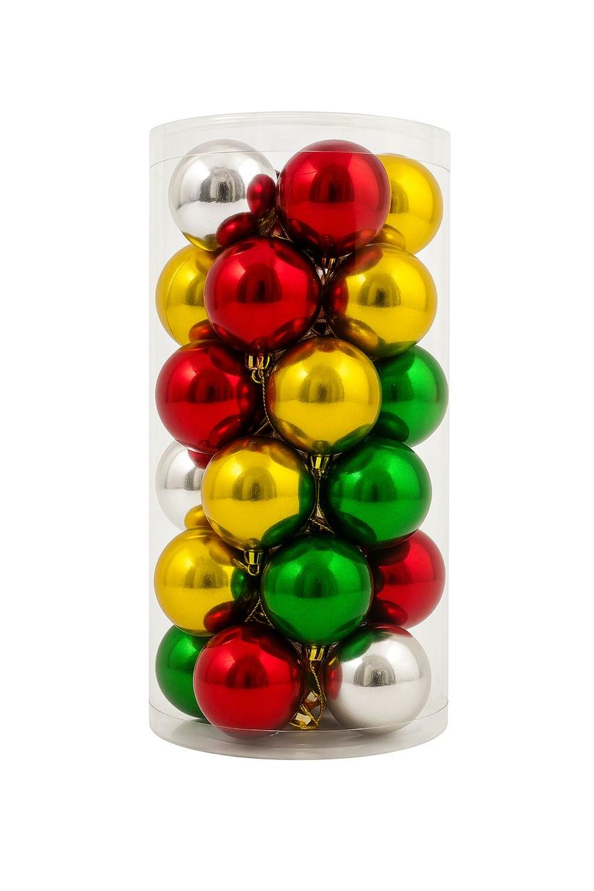 GOLD SILVER GREEN AND RED CHRISTMAS ORNAMENTS