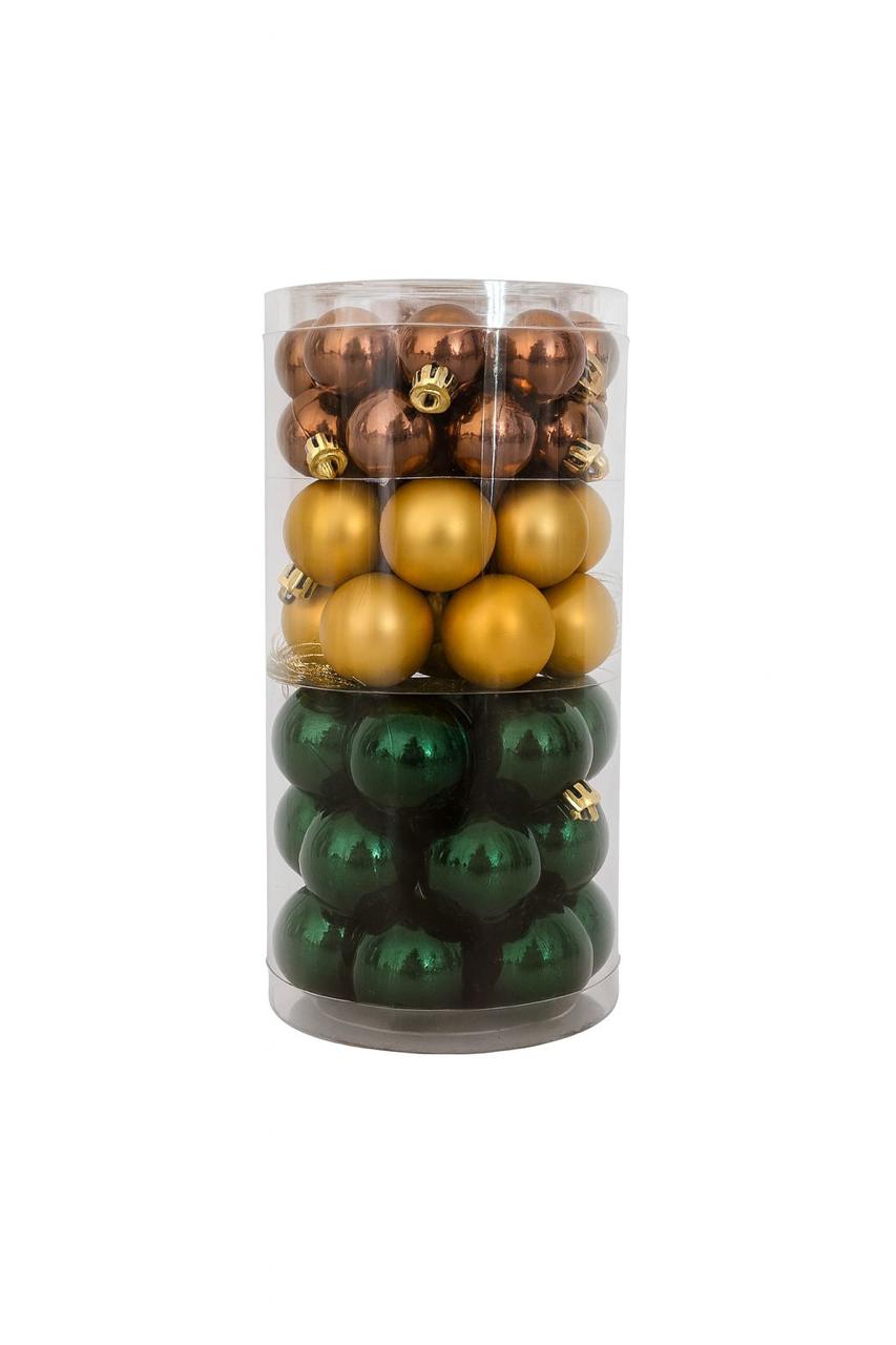 BRONZE GOLD AND DARK GREEN MULTI SIZE ORNAMENTS
