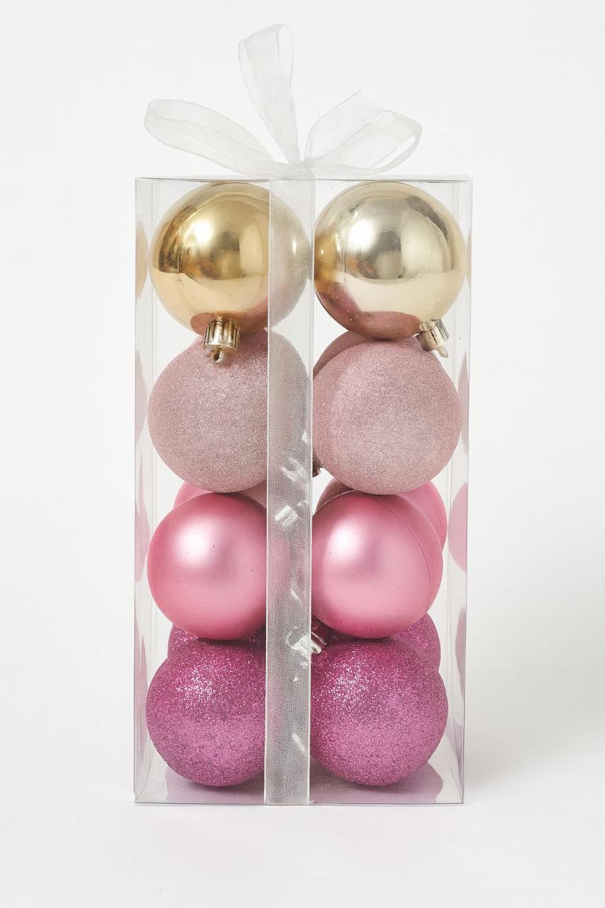 PINK AND GOLD ORNAMENTS 6CM