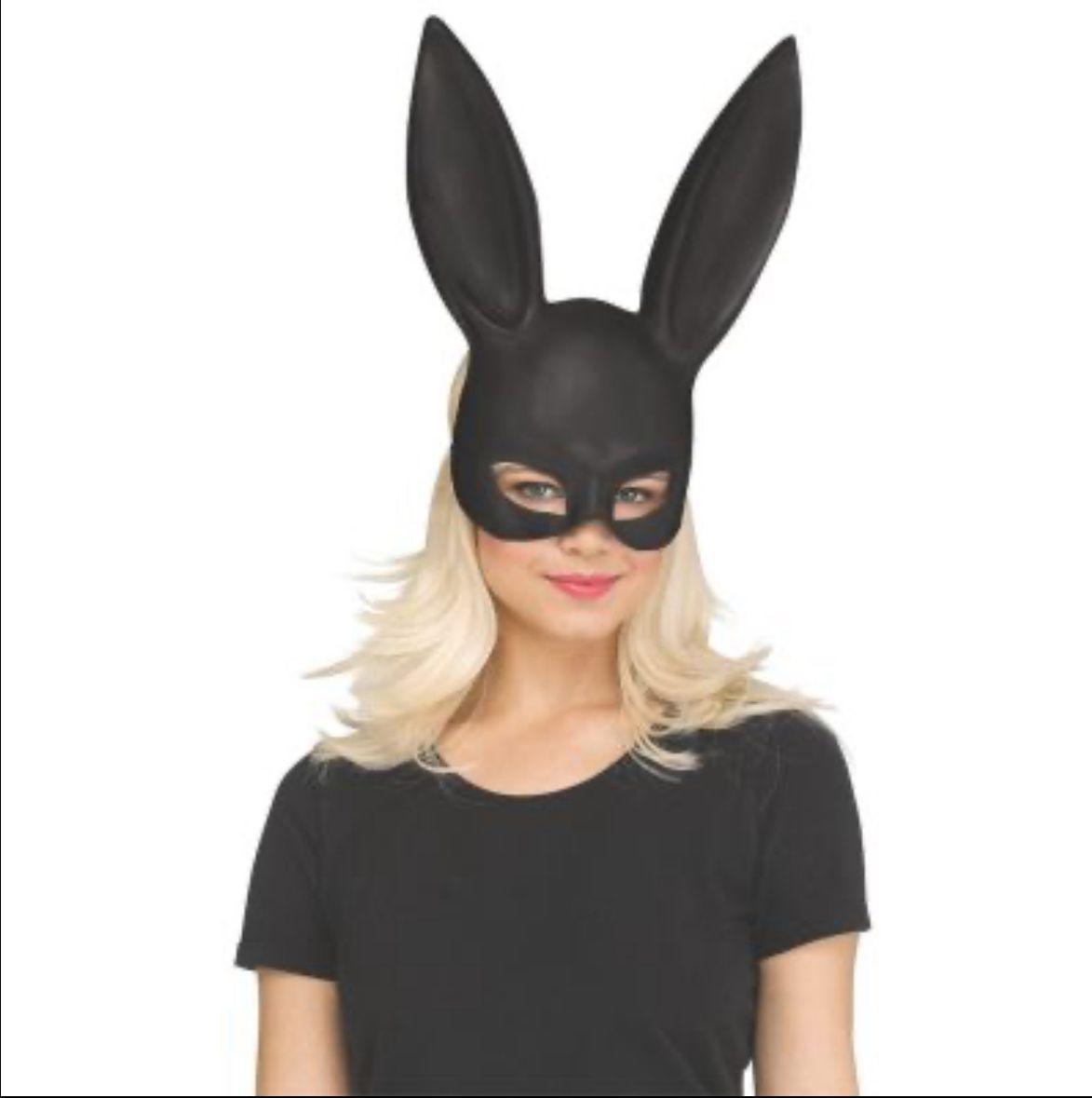 BUNNY MASK WITH EARS BLACK