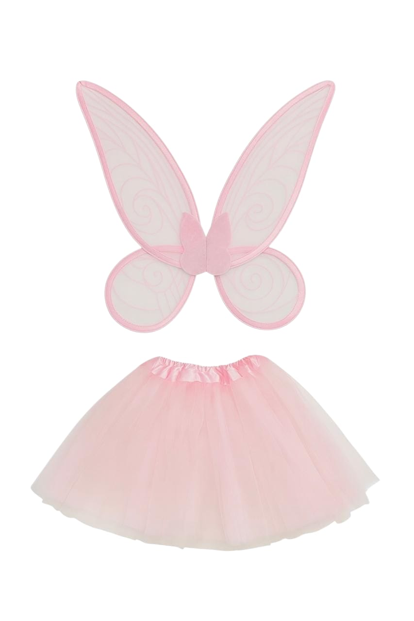 BUTTERFLY WINGS WITH TULL TUTU SKIRT PINK