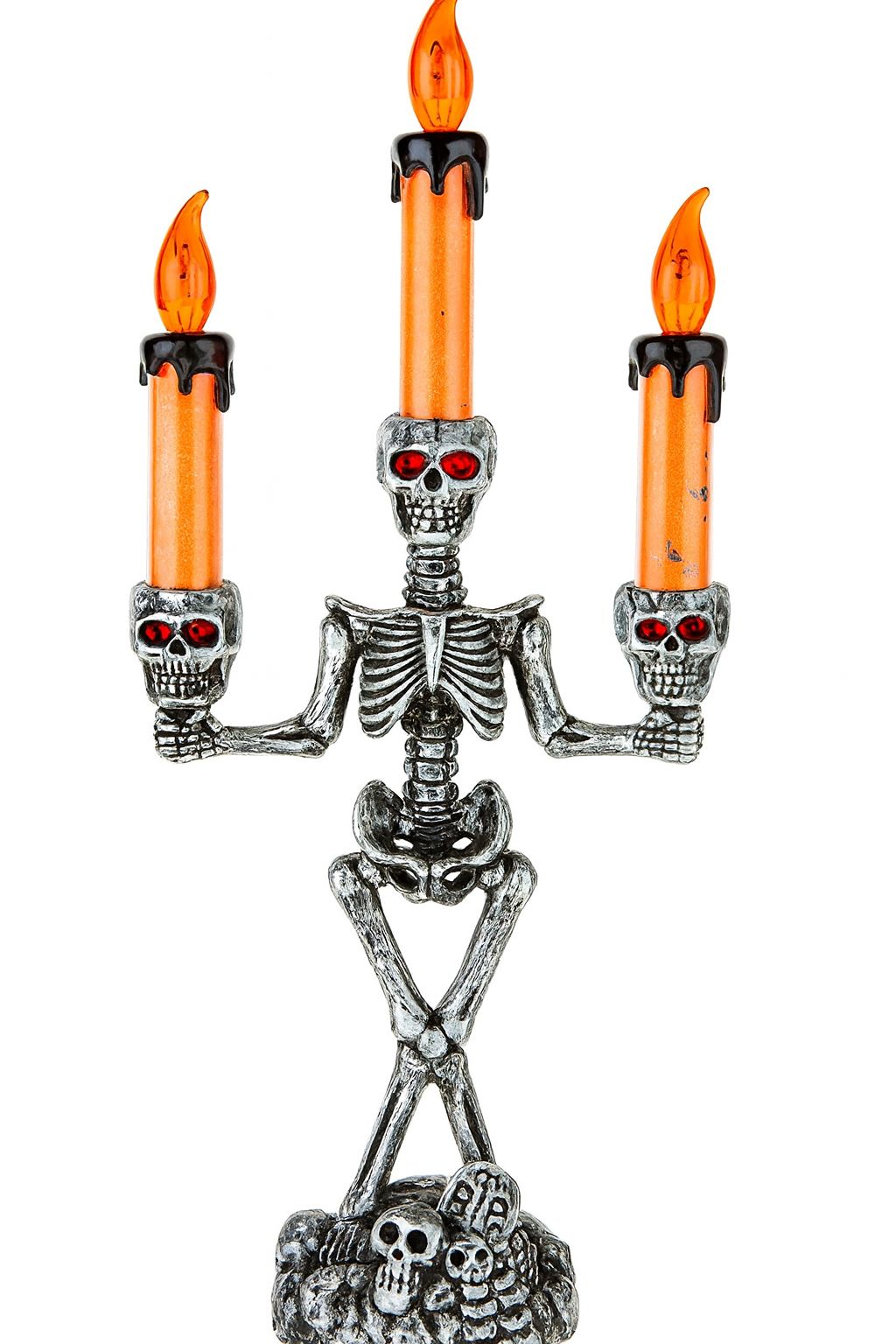 HALOOWEEN SKULL TABLE PIECE SILVER AND ORANGE