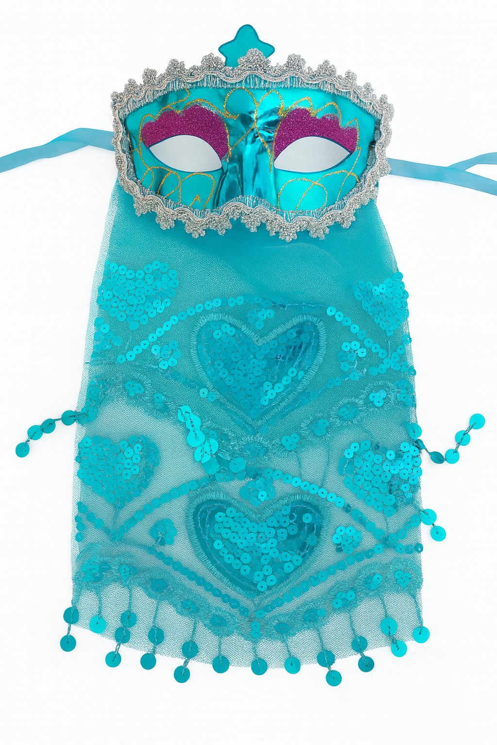 HAREM FACE VEIL MASK LIGHT BLUE