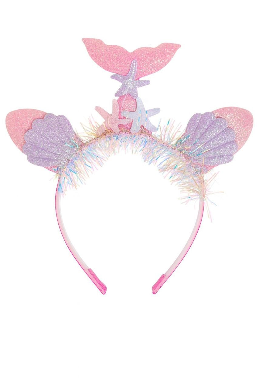 GLITTER MERMAID TAIL HEAD BAND PASTEL PINK