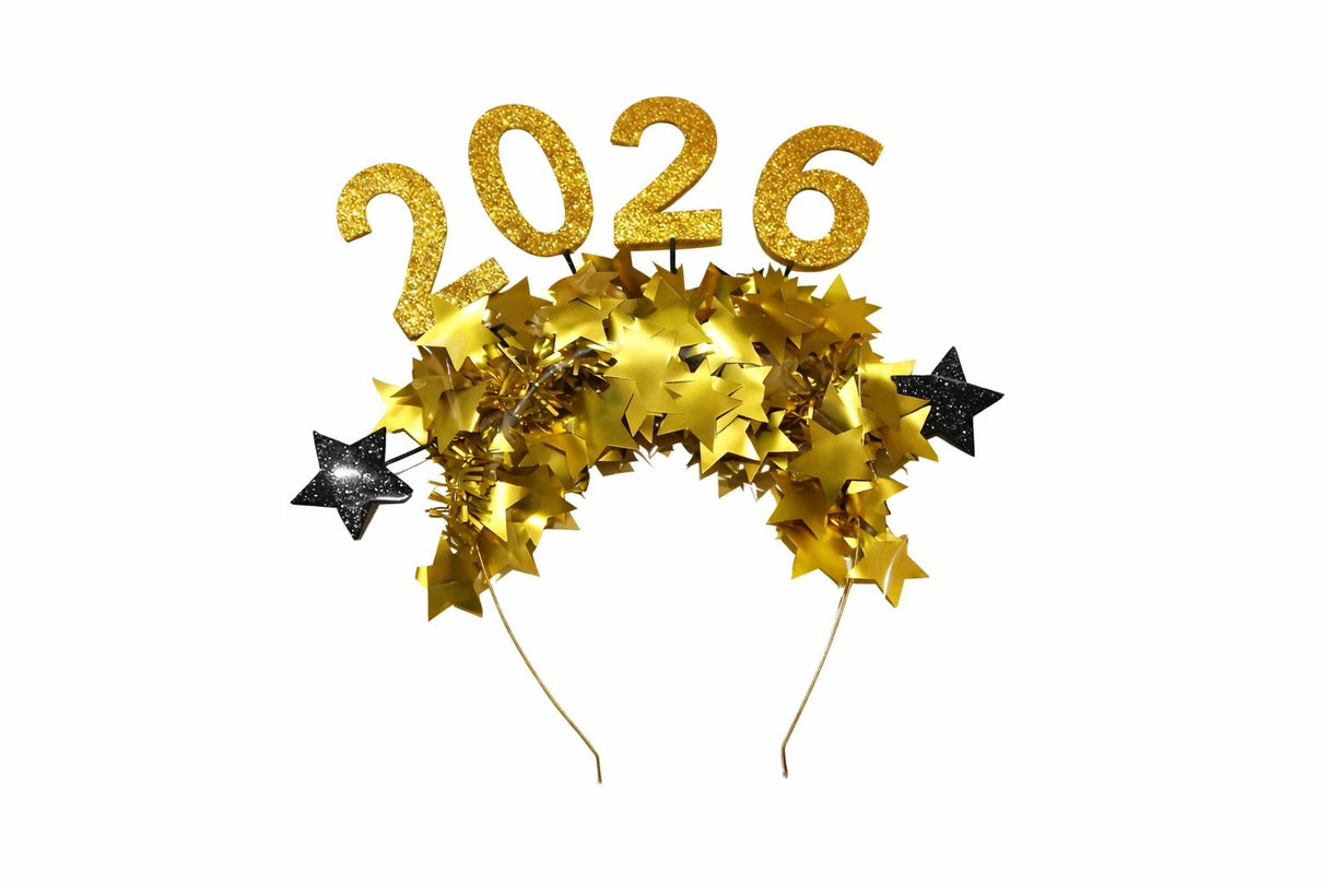 GOLD 2026 GOLD FRINGE HEADBAND