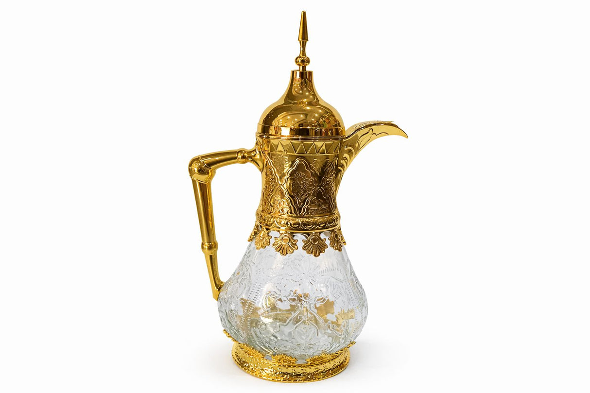 GOLD X GLASS ARABIC COFFEE POT