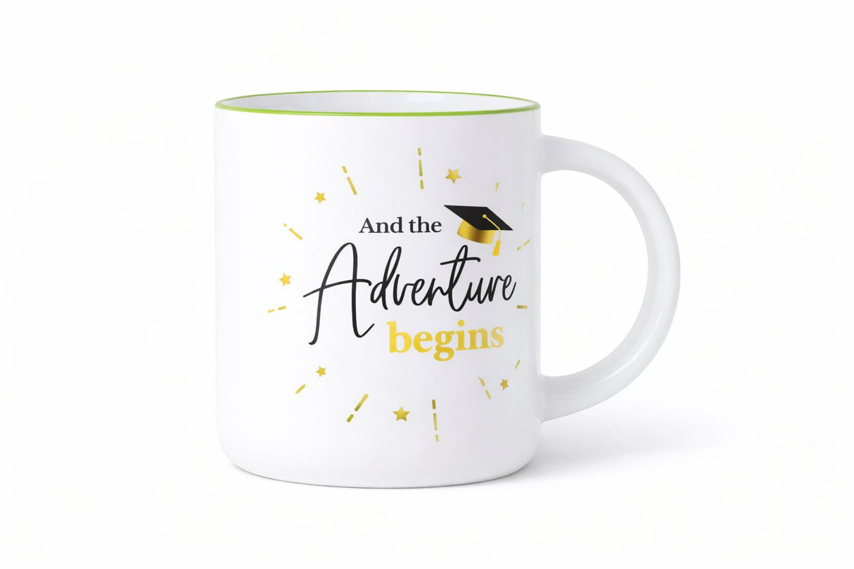 The Adventure Begins Grad Mug