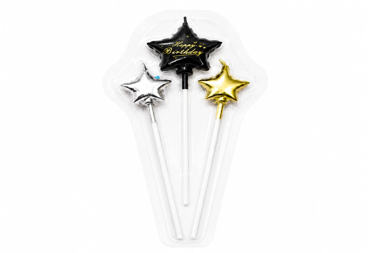 3 STARS ON STICK CANDLES