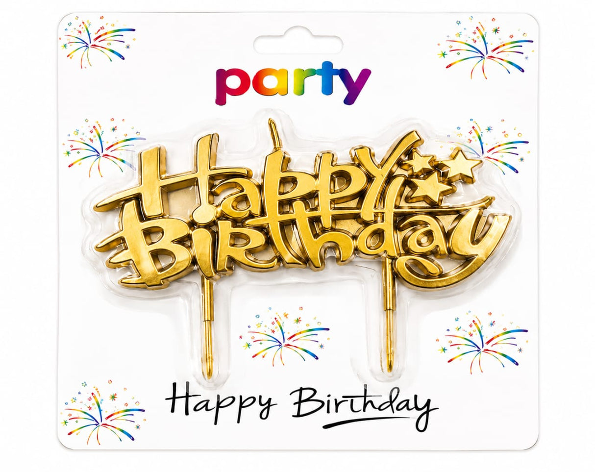 METTALIC HAPPY BIRTHDAY CANDLE
