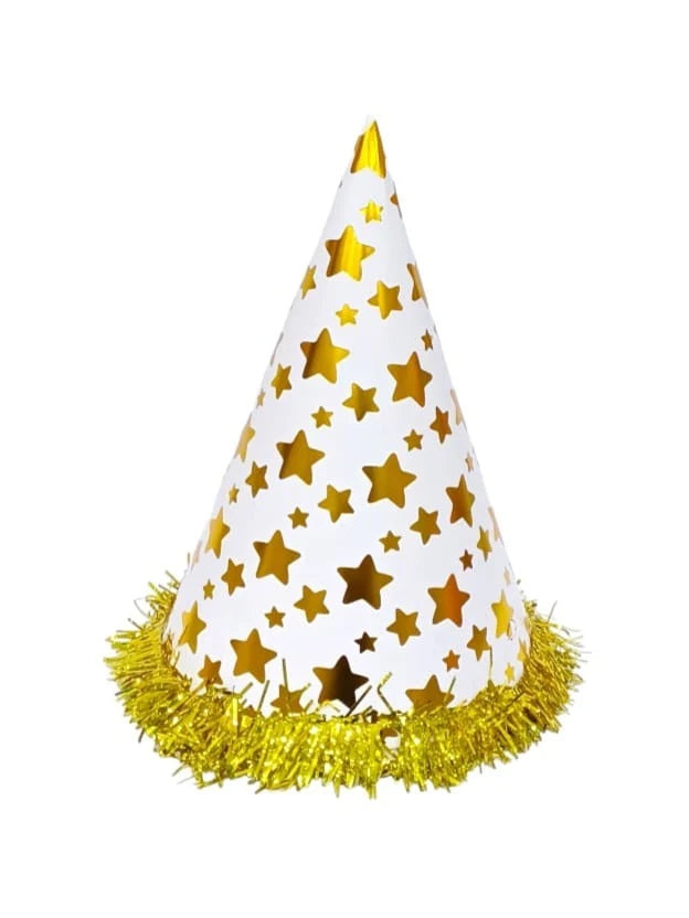 GOLD/SILVER POLKA DOTS / ZIGZAG / STARS STAMP HAT