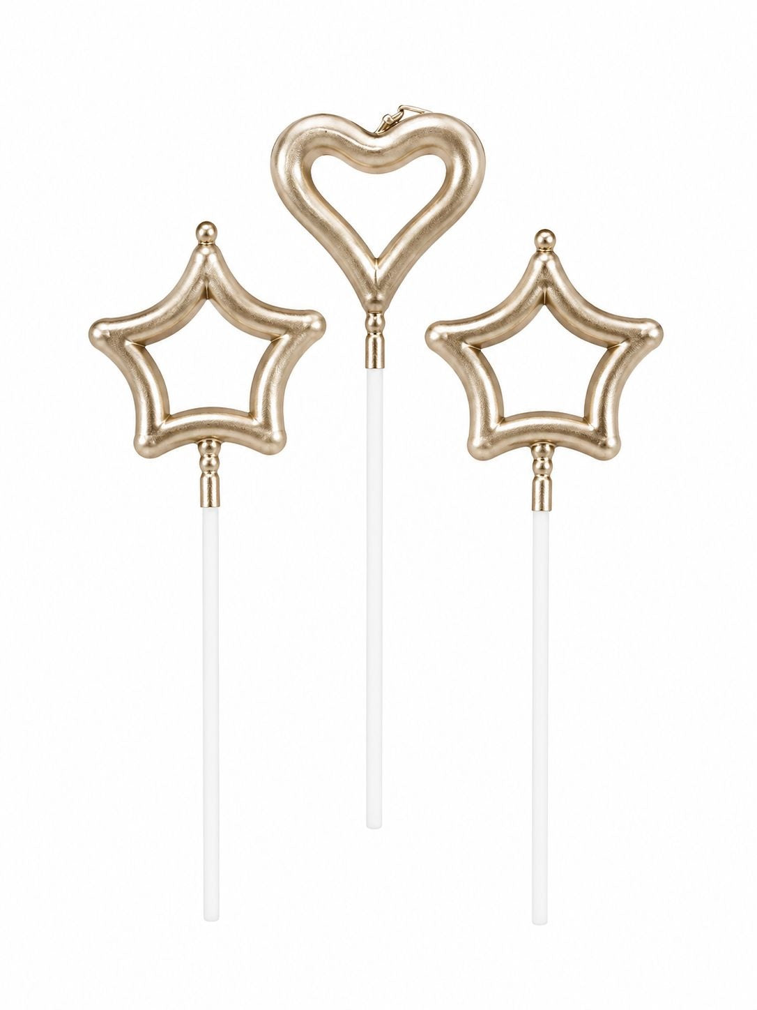 METTALIC HEART AND STARS OULINE CANDLES