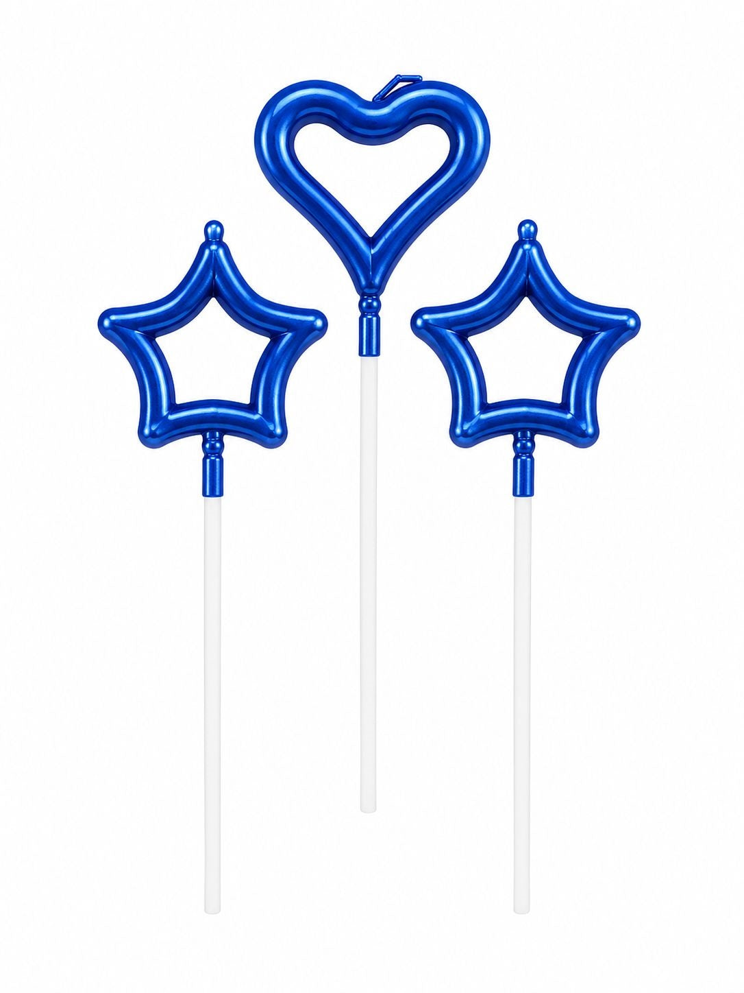 METTALIC HEART AND STARS OULINE CANDLES