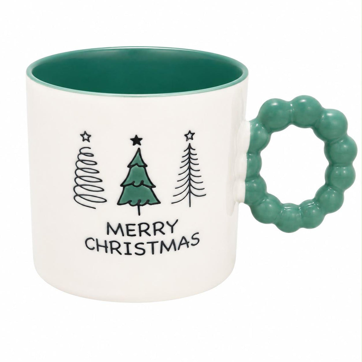 WHITE X GREEN CHRISTMAS MUG